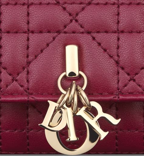 Miss Dior Glycine Wallet Deep Fuchsia Cannage Lambskin 